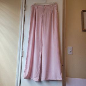 Fashion Nova Wide Leg Trouser High Waist Pink Size Large